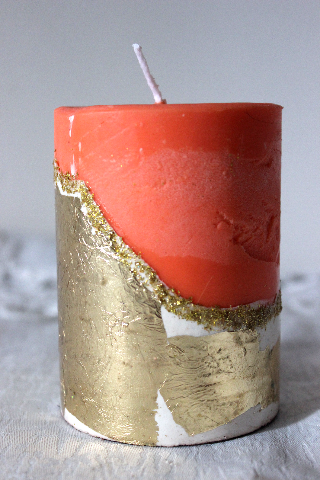 Vintage Orange Cement Candle