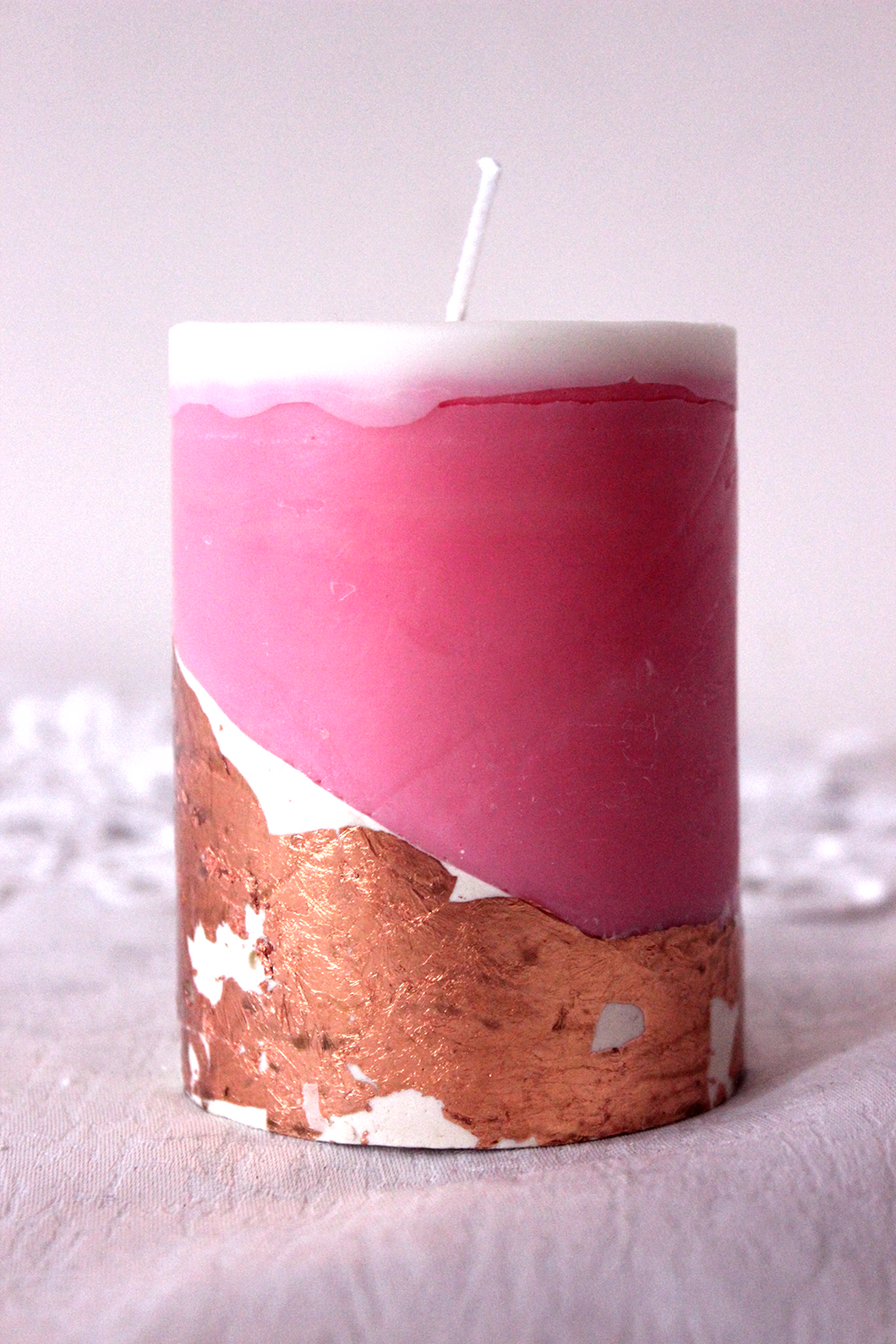 Vintage Pink Cement Candle