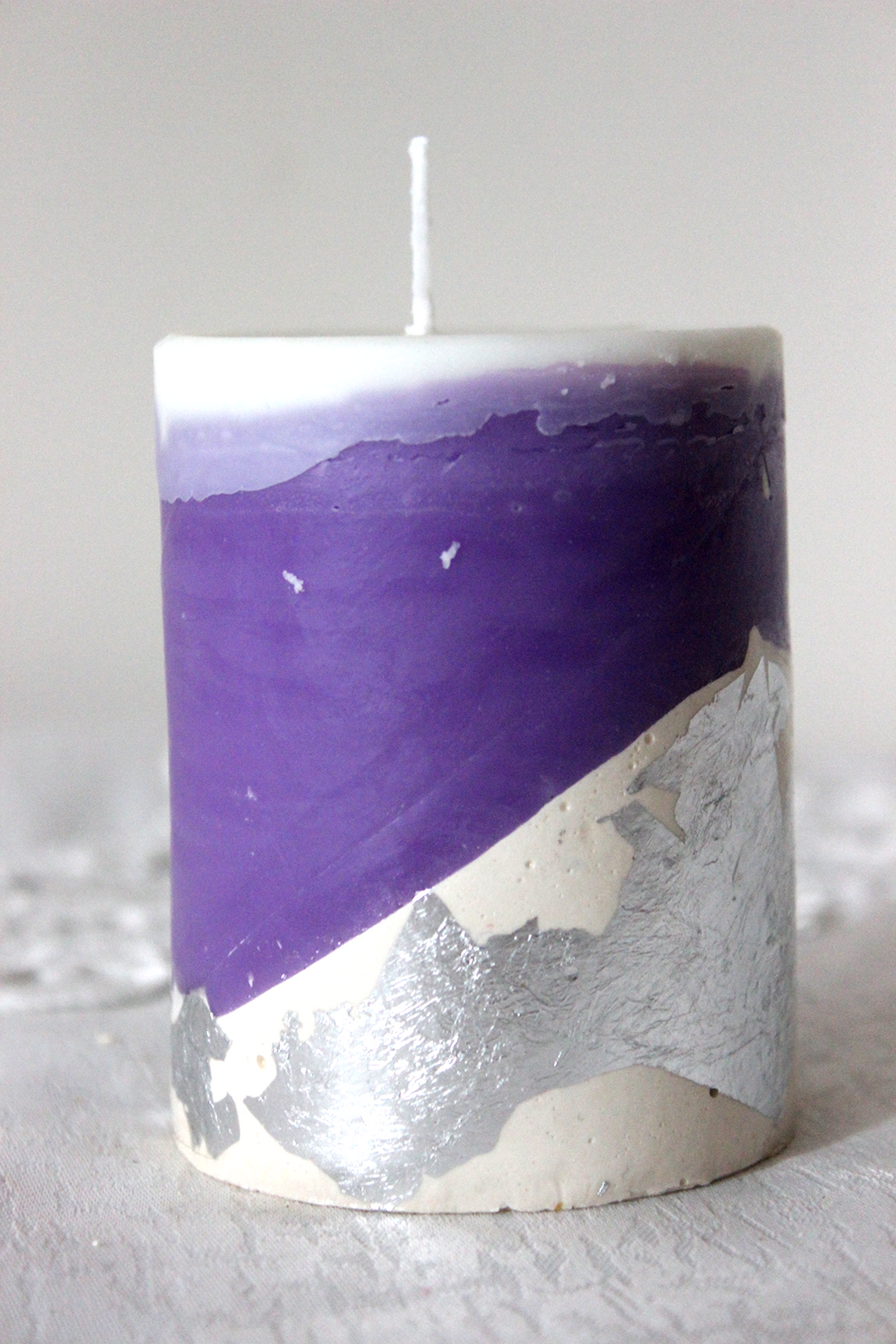 Vintage Purple Cement Candle